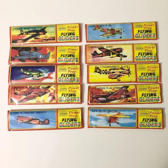 Lot of 10  Power Prop Flying Gliders WWII Aircraft Airplanes - Picture 2 of 13